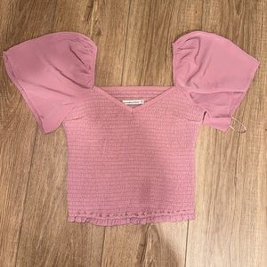 Abercrombie & Fitch All-Over Smocked Flutter Sleeve Top Size XS
